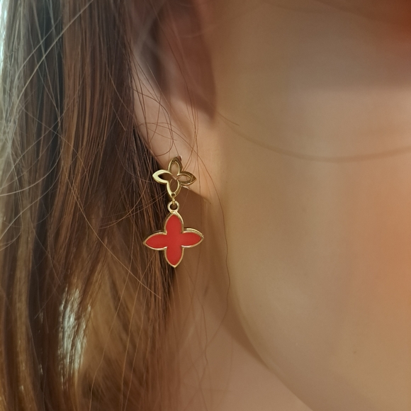 Red clover earrings - Picture 7 of 7